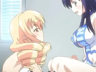 Blond anime girls with dicks show off their hot asses